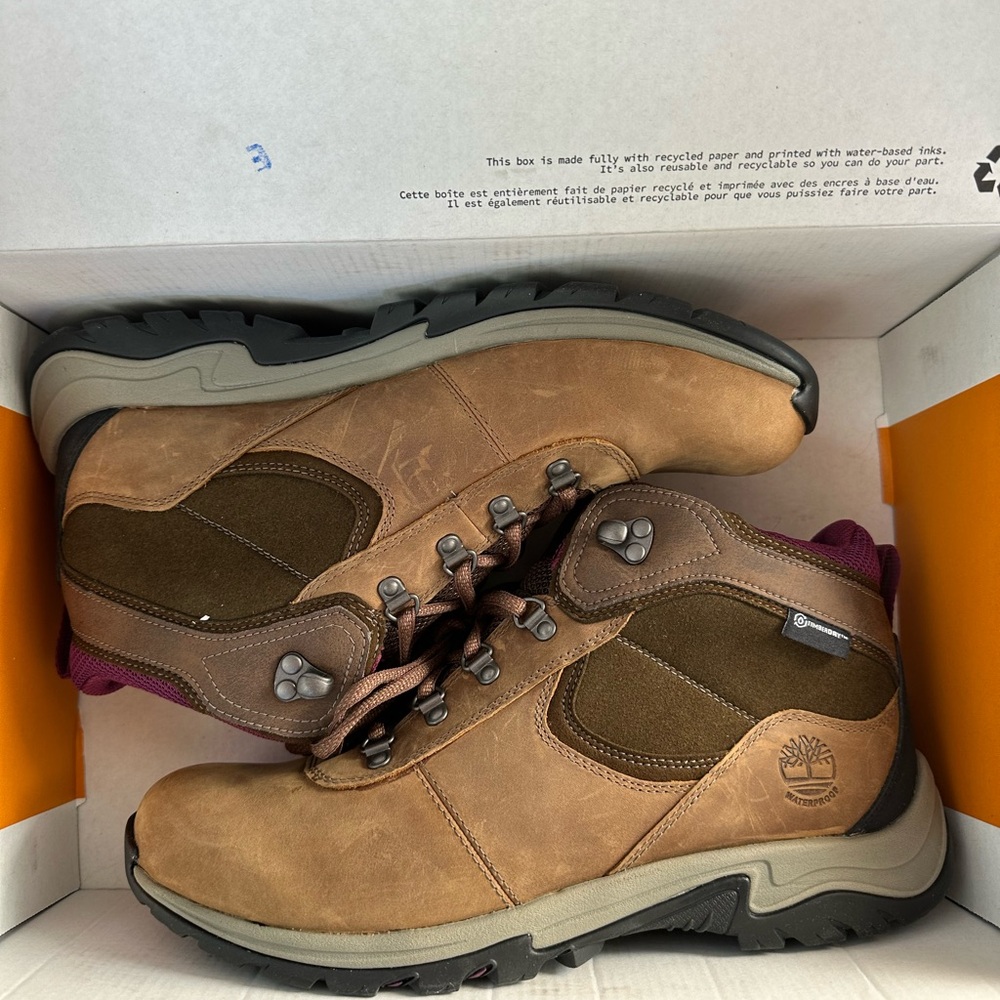Timberland Brown and Burgundy Women's Athletic Hiking Shoes